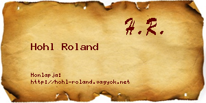 Hohl Roland névjegykártya