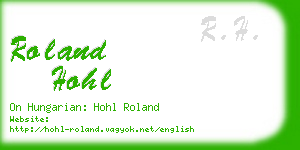 roland hohl business card